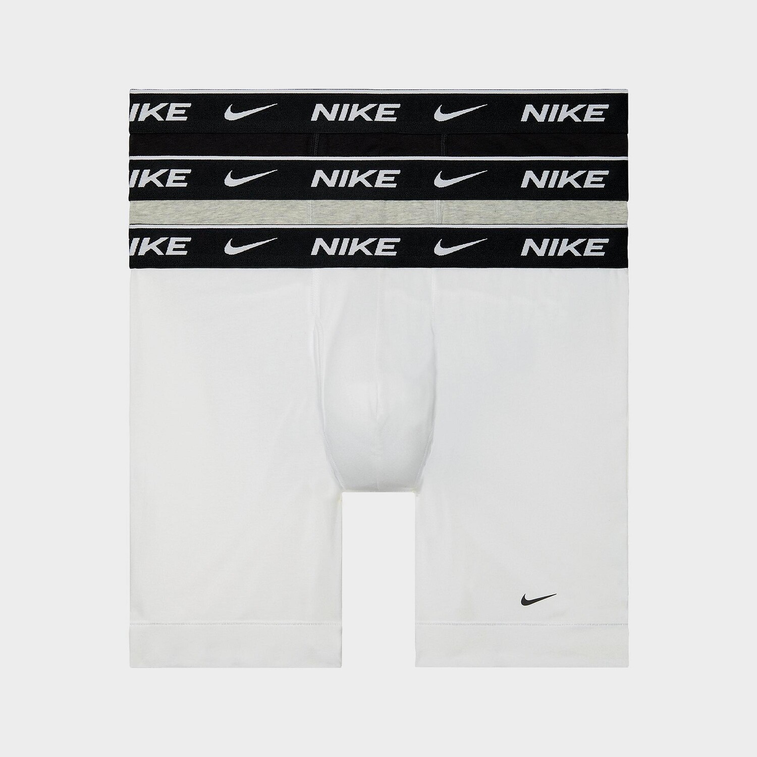 Мужские трусы-боксеры Nike из эластичного хлопка (3 шт.), белый/серый/черный — фото 2