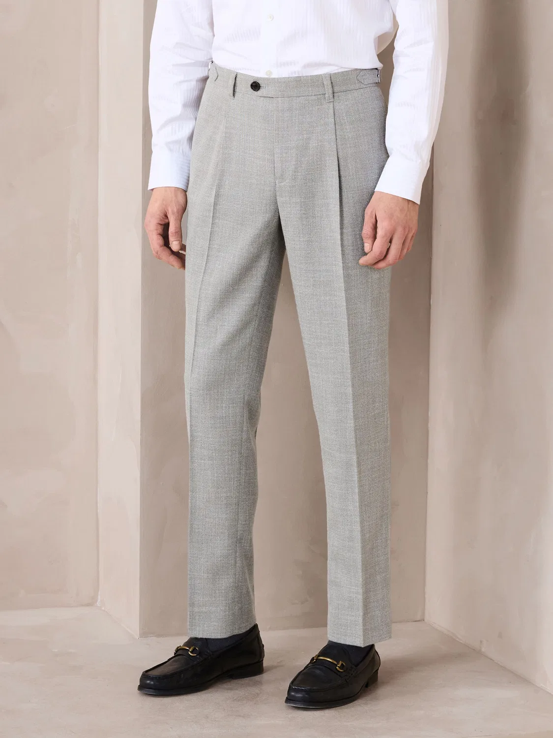 Брюки классические, текстурированные, Slim Fit Next, шалфейно-зеленый