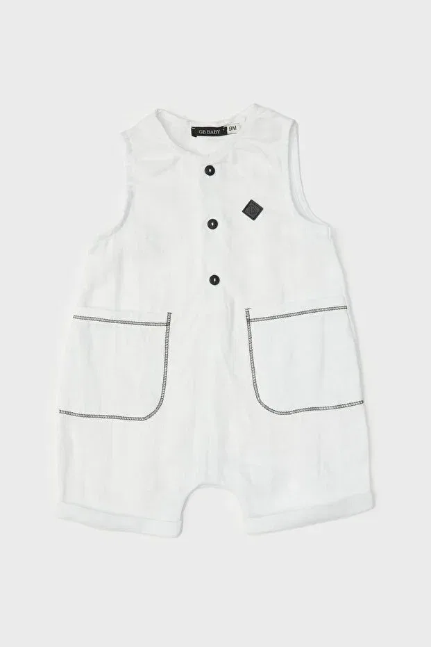 Детский комбинезон для мальчиков хлопковый Gb Baby, White