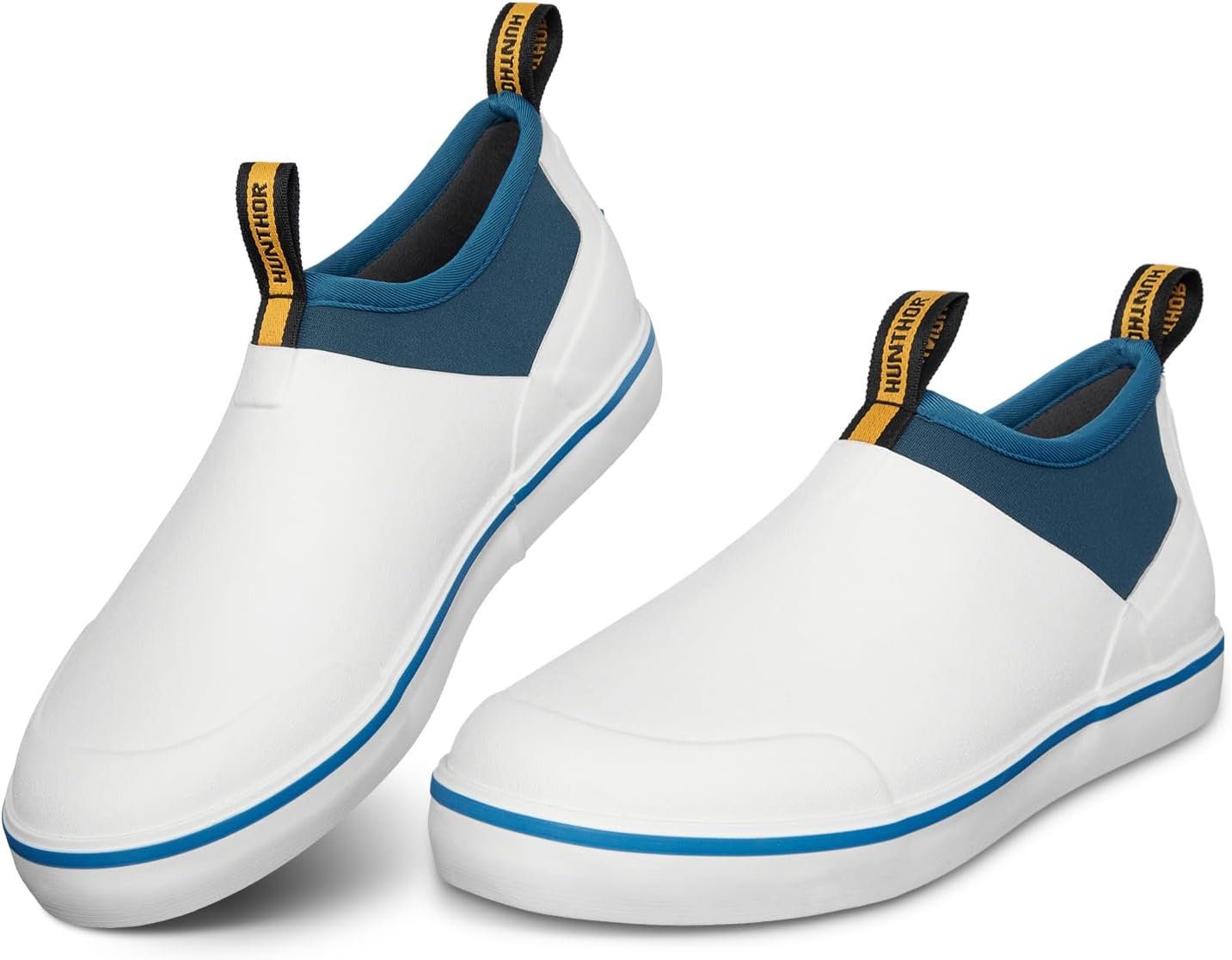

Топсайдеры водонепроницаемые резиновые ботинки с нескользящей подошвой, для рыбалки, лодок, садоводства, прогулок - для мужчин Hunthor, белый