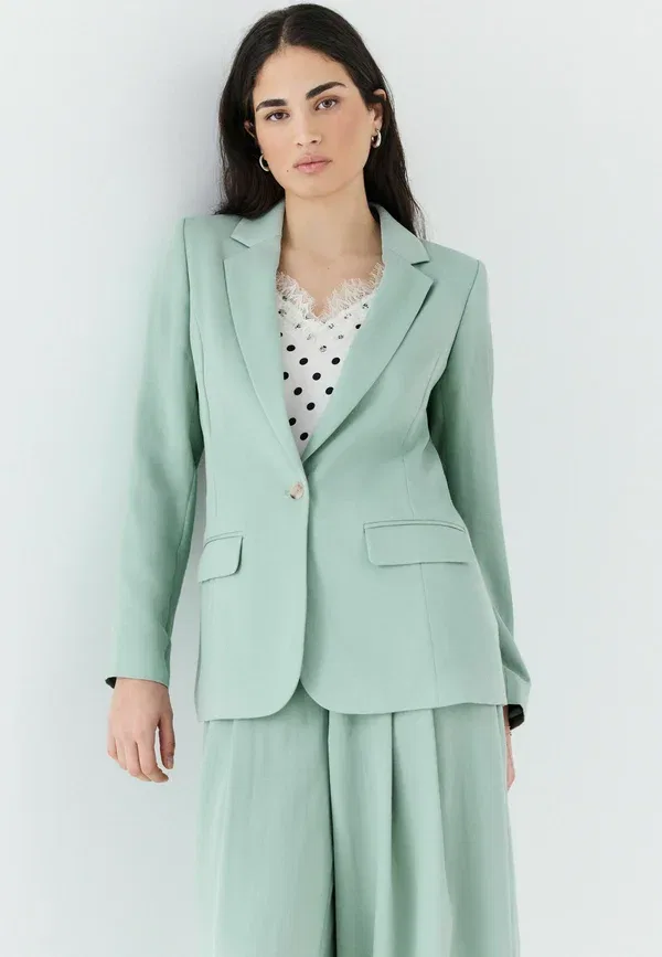 Блейзер из вискозы Next sage green, зеленый