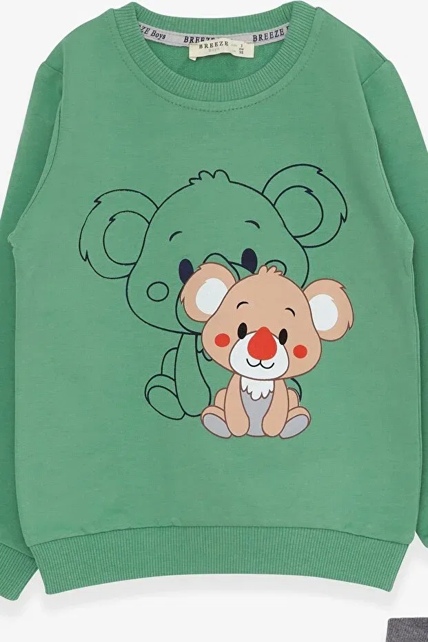 Детский спортивный костюм для мальчиков с принтом Koala Printed Breeze, Mint Green — фото 3