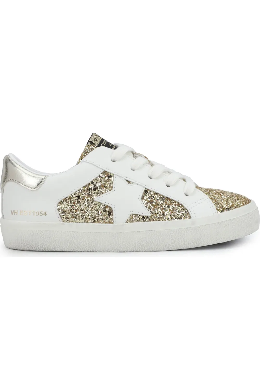 Кроссовки детские на молнии Vail Vintage Havana, White Gold Glitter — фото 2