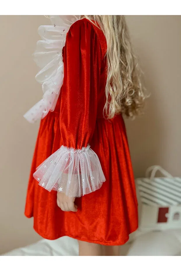 Детское платье для девочек с длинным рукавом Linola Baby Kids, Red — фото 3