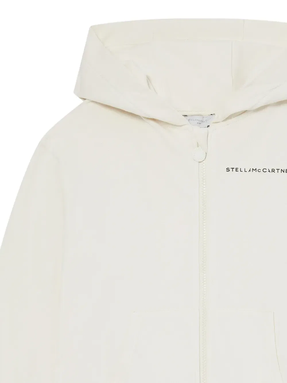 Худи на молнии с логотипом Stella McCartney Kids, бежевый — фото 3