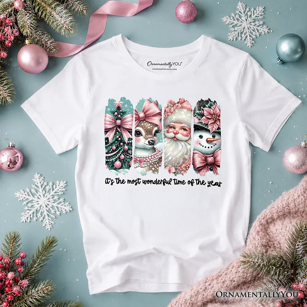 Детская футболка с принтом Coquette Christmas OrnamentallyYou, White