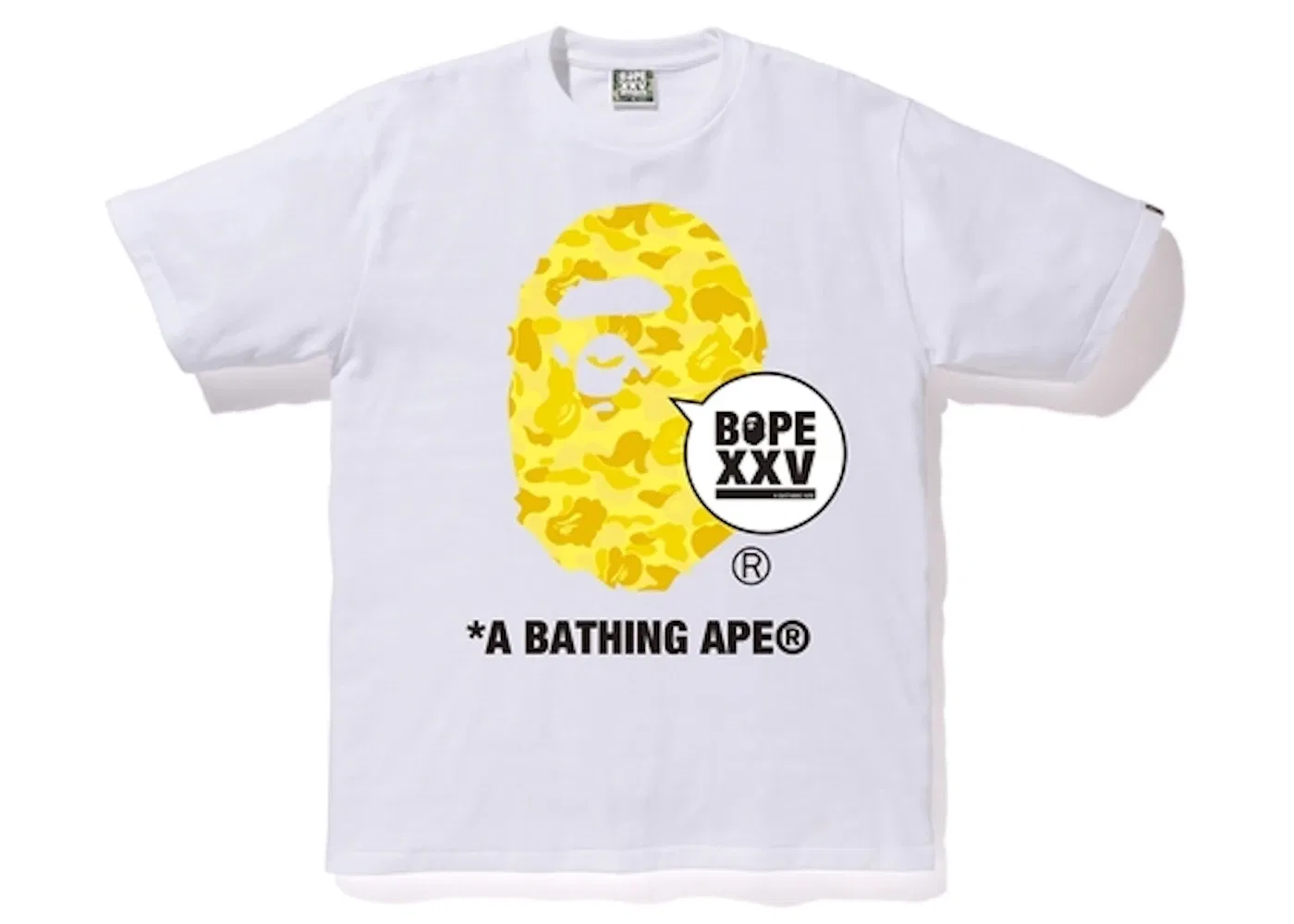 Детская футболка с принтом BAPE Kids XXV Ape Head Tee BAPE, White