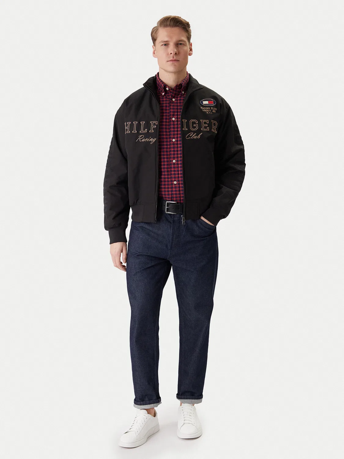 Мужской бомбер стандартного кроя Racing Tommy Hilfiger, черный — фото 2
