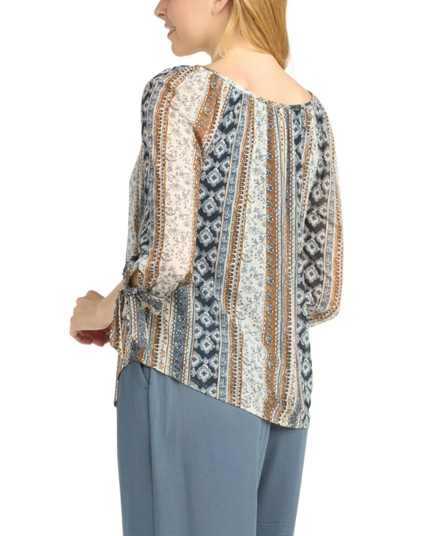 Блуза-крестьянка с принтом, Juniors' Printed Mesh Peasant Top BCX, Pat D — фото 4