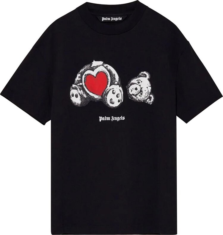 

Футболка Palm Angels Bear In Love Classic Tee 'Black/White', черный