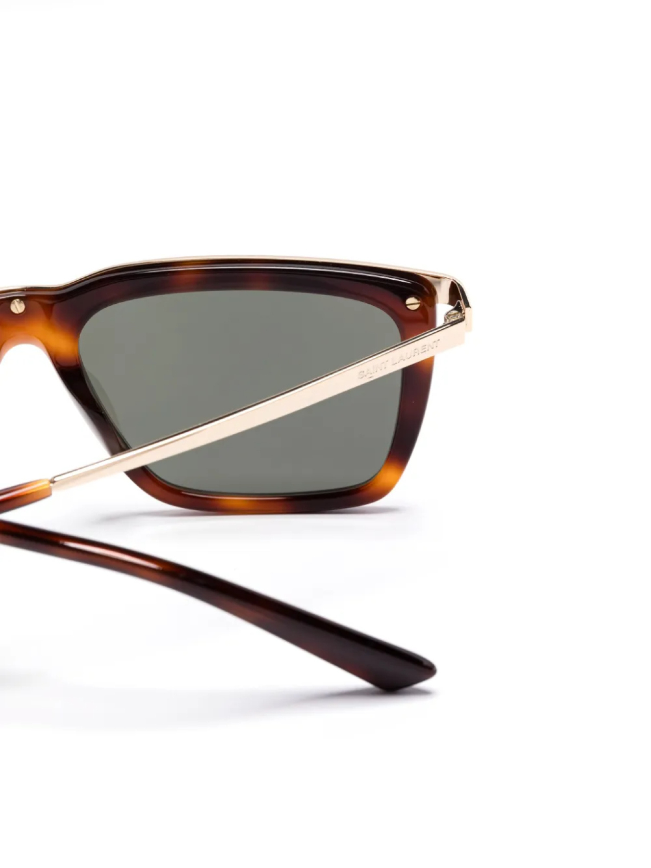 Солнцезащитные очки в квадратной оправе Saint Laurent Eyewear, коричневый — фото 3
