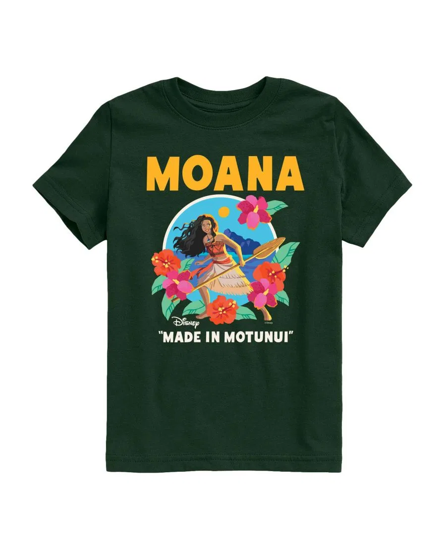Футболка с коротким рукавом для мальчиков Live Action Made In Motunui Moana, Forest Green