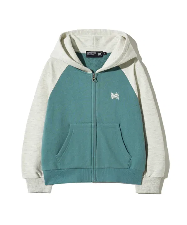 Детская толстовка на молнии с капюшоном, BB Hood Zip Up, Brownbreath Kids, мятный — фото 2
