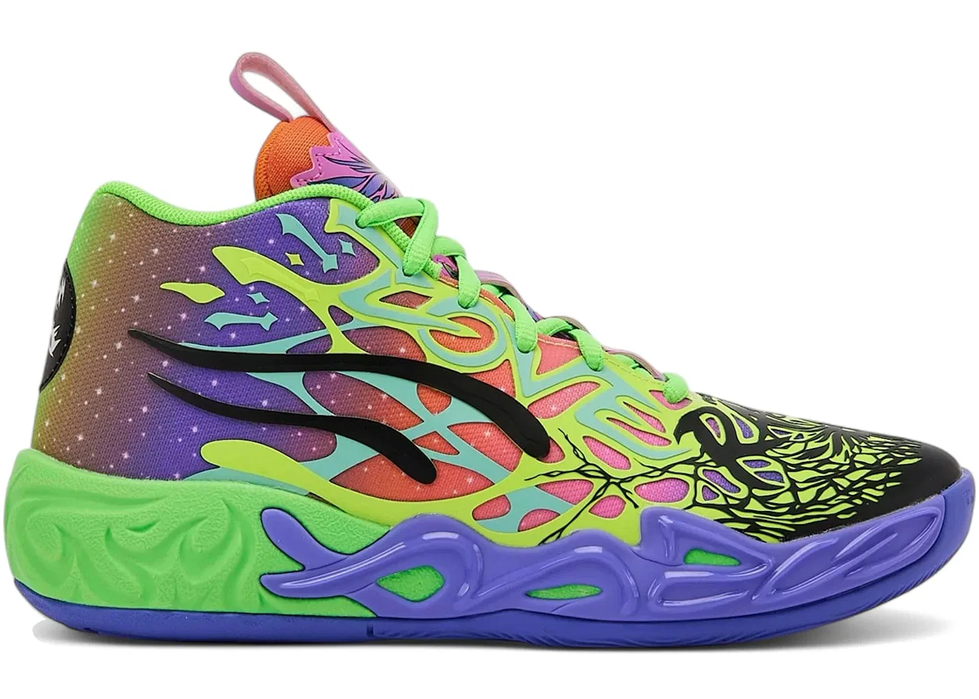 Детские кроссовки для мальчиков без шнуровки Puma LaMelo Ball MB.04, Purple/Green