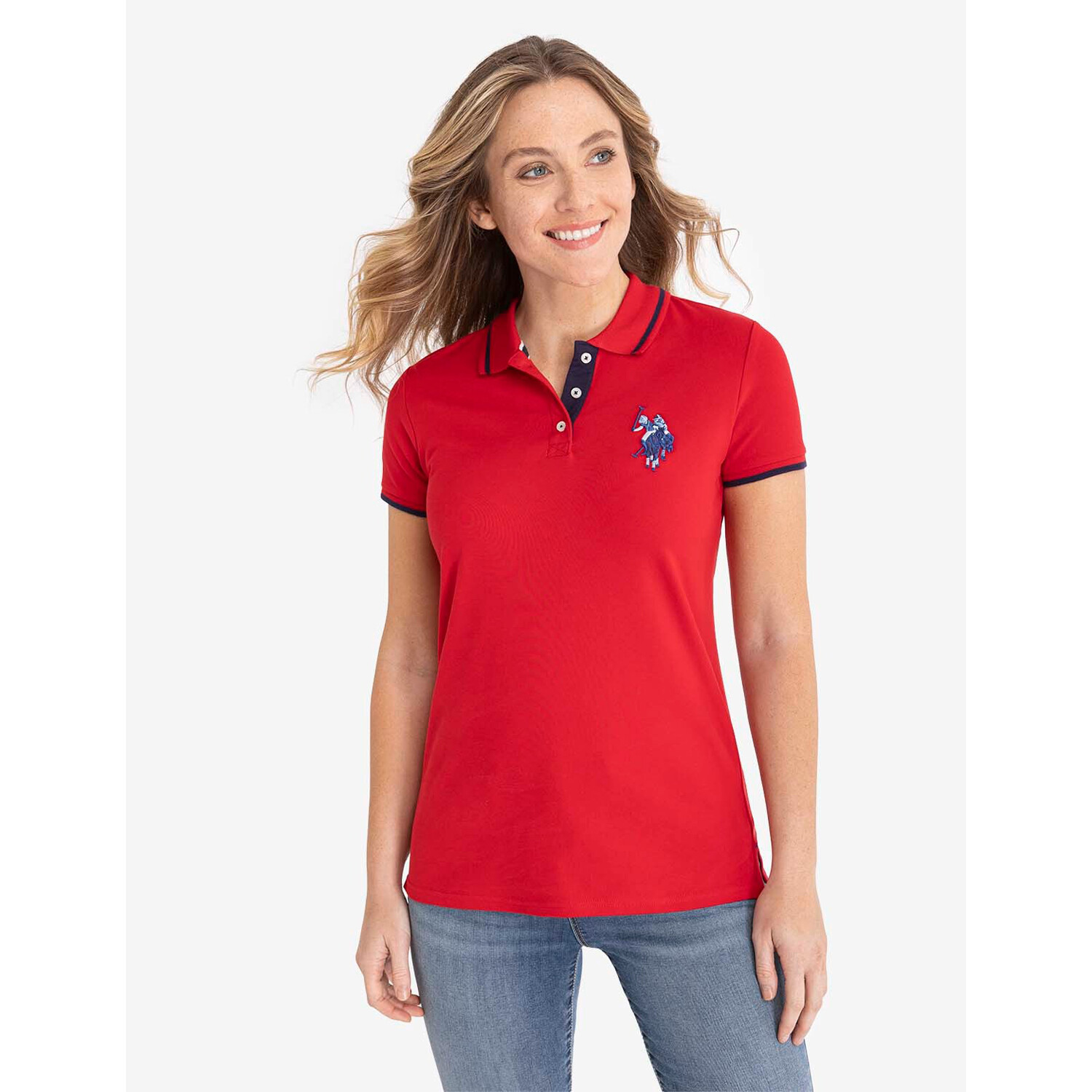 

Футболка-поло U.S. Polo Assn. Multitonal Logo Solid, красный
