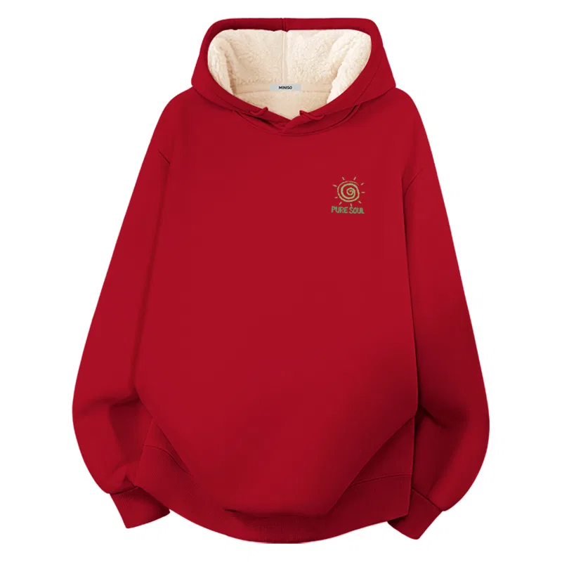 Детское худи с капюшоном MINISO, Thermal Sherpa Red