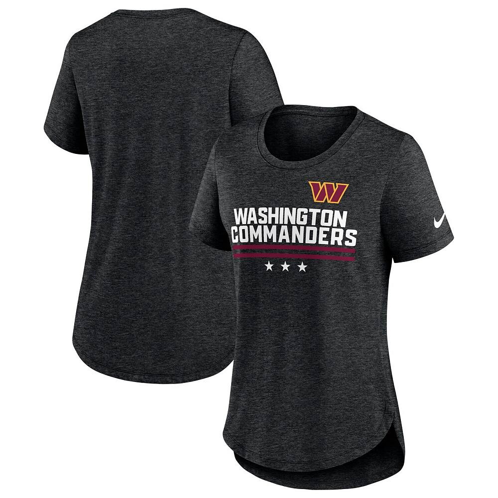 

Женская футболка Nike Heather Black Washington Commanders Local Fashion Tri-Blend, цвет Wft Charco