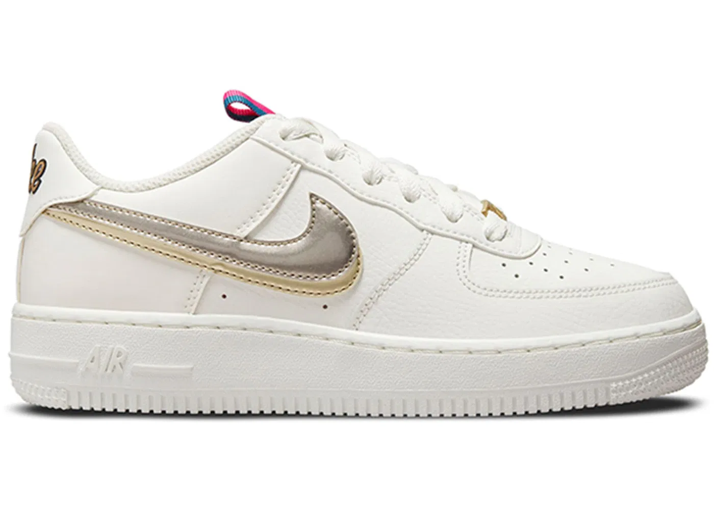 Детские кроссовки Lifestyle Nike Air Force 1 LV8, Off-Noir/Summit White/Pink Prime/Metallic Pewter