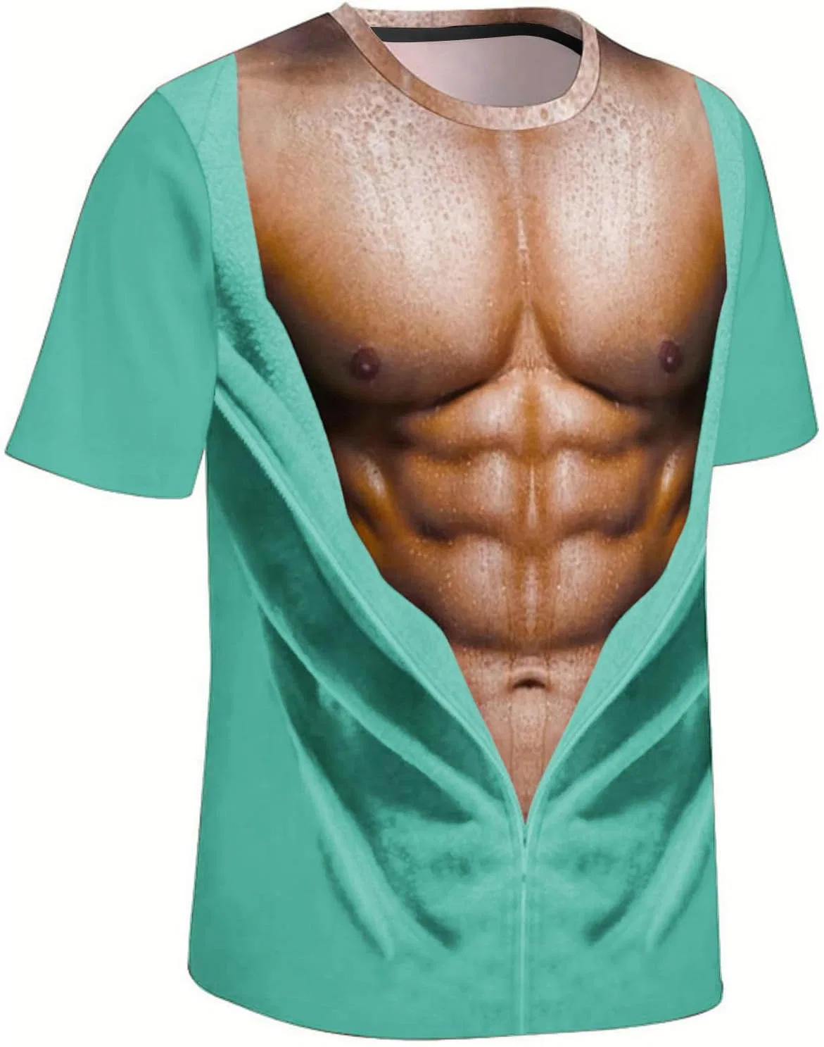 Мужская футболка с принтом Casual Loose, Mint Green — фото 3