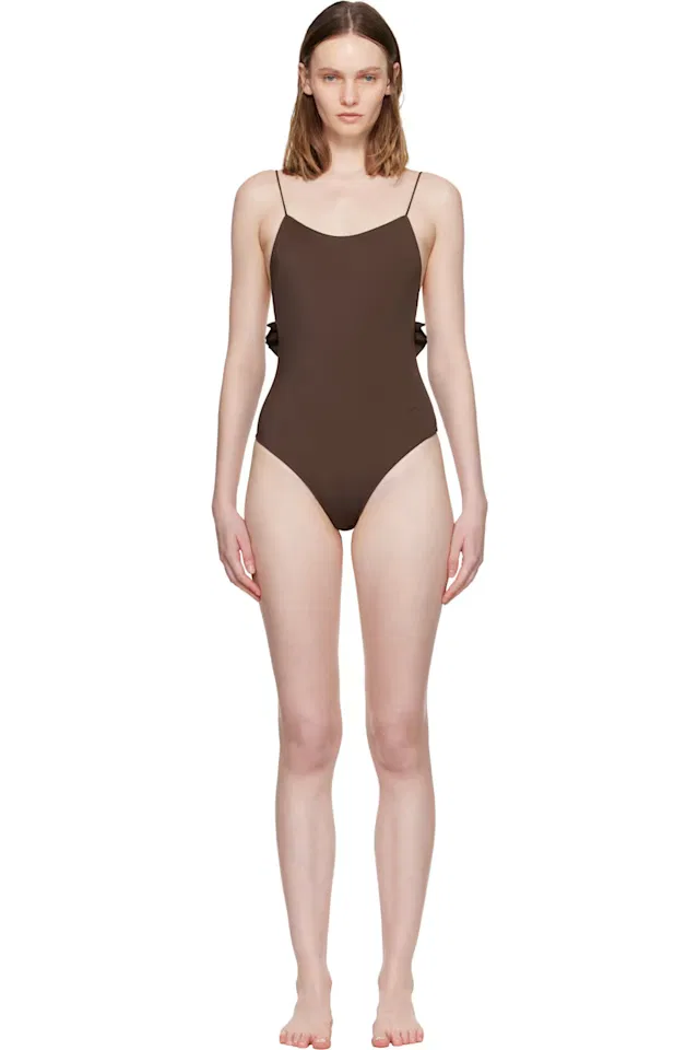 Коричневый купальник кабана Jacquemus