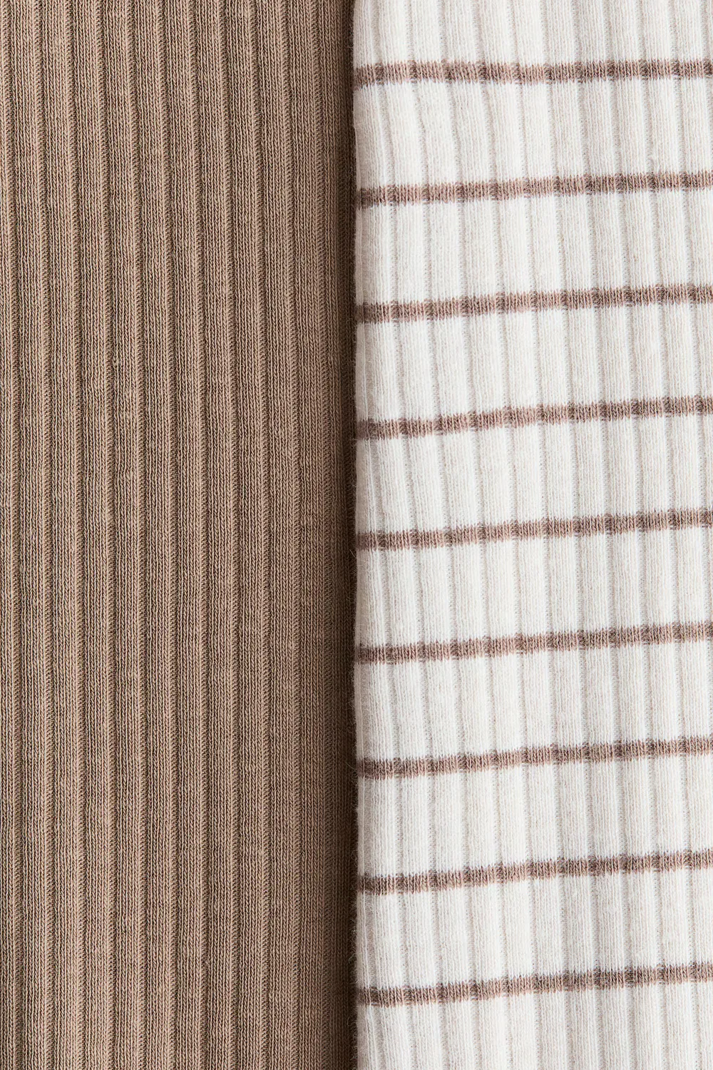 Комплект из 2 хлопковых пижам H&M, Beige/Gestreift — фото 2