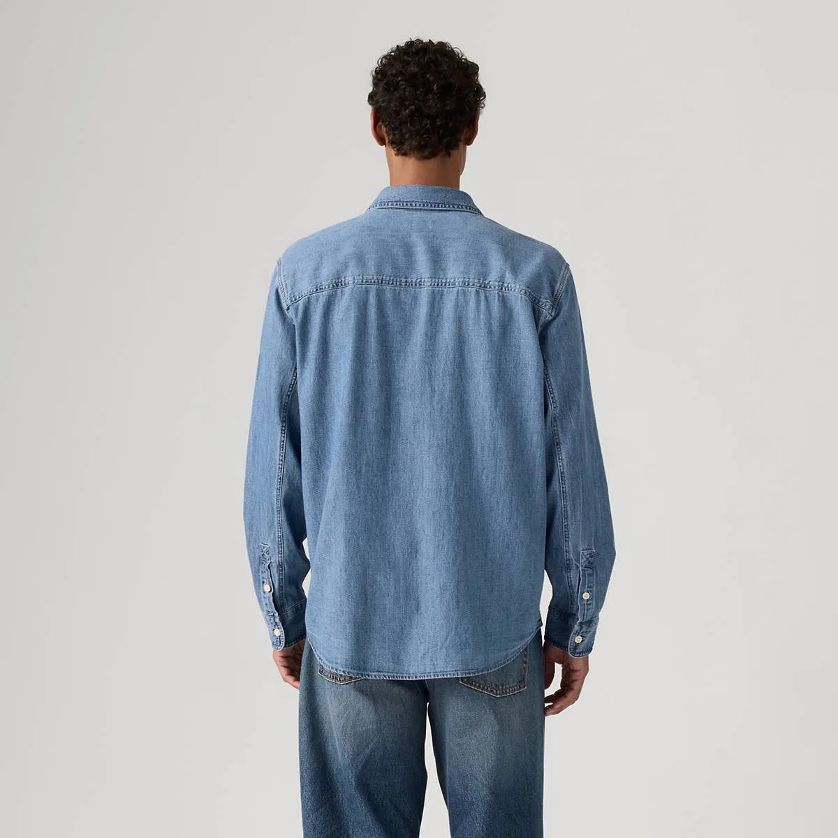 Свободная джинсовая рабочая рубашка Mariposa Levi's, Ani Mid Wash - Medium Wash — фото 4