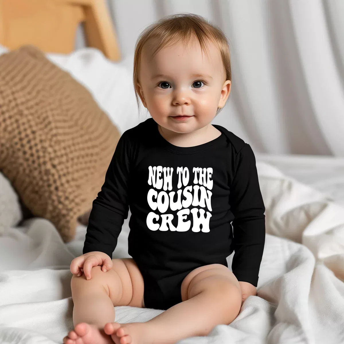 Детский боди с длинным рукавом New To The Cousin Crew The Juniper Shop, Black — фото 3
