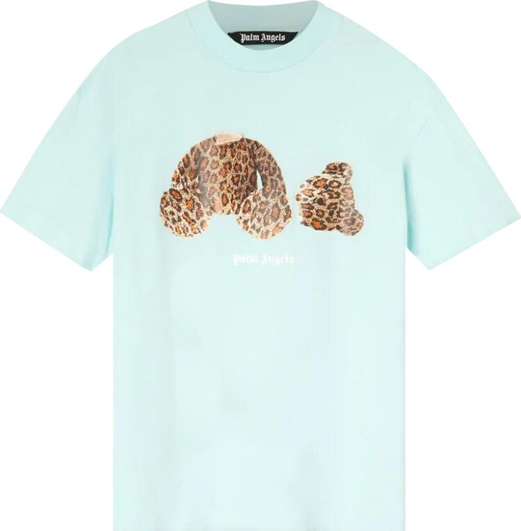 

Футболка Palm Angels PA Leopard Bear Classic Tee 'Sea Foam/Brown', зеленый