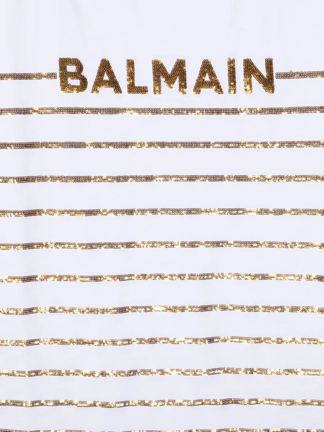 Футболка TEEN с логотипом и пайетками Balmain, белый — фото 3