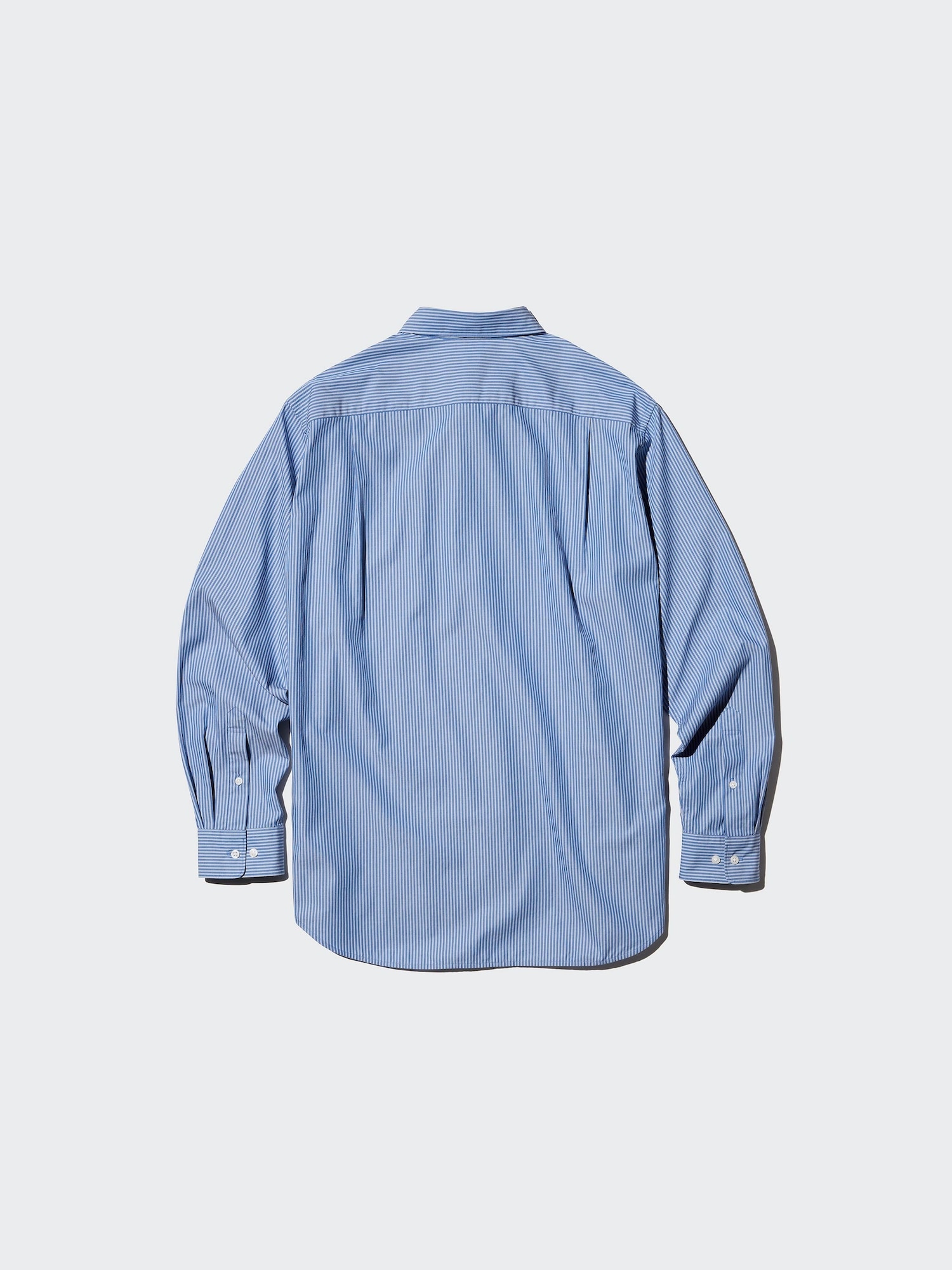 Рубашка Uniqlo Broadcloth Striped Regular Collar Unisex, 66 светло-синий — фото 3