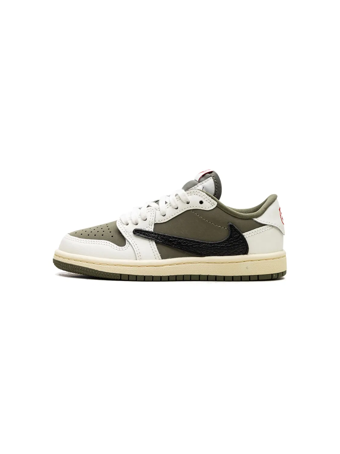 Кроссовки Travis Scott Air Jordan 1 Retro Low OG SP, оливково-зеленый/белый — фото 2