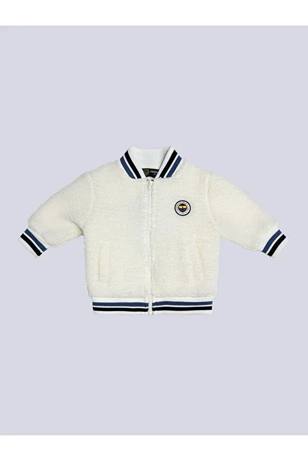 Детские свитшот для девочек с принтом Baby Striped 6 Color Logo Sweat Fenerium, Ecru