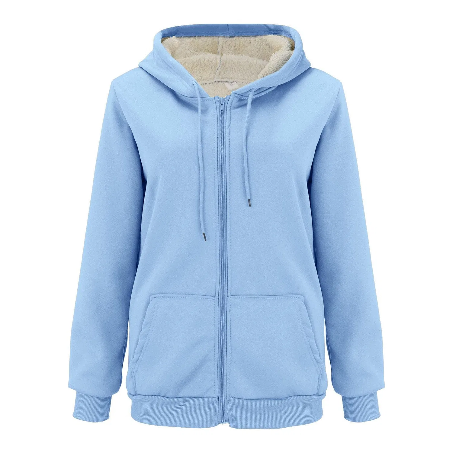 Женское зимнее пальто с капюшоном из плотной шерсти, Azzurro — фото 4