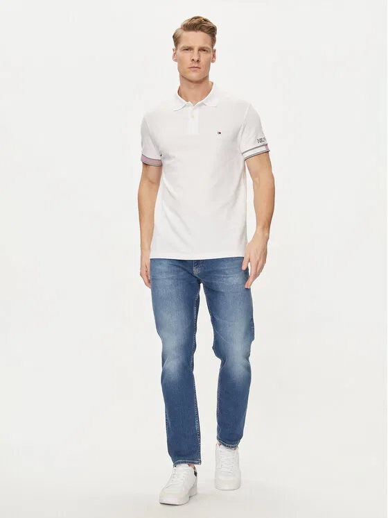 Поло slim fit Flag Tommy Hilfiger, белый — фото 2