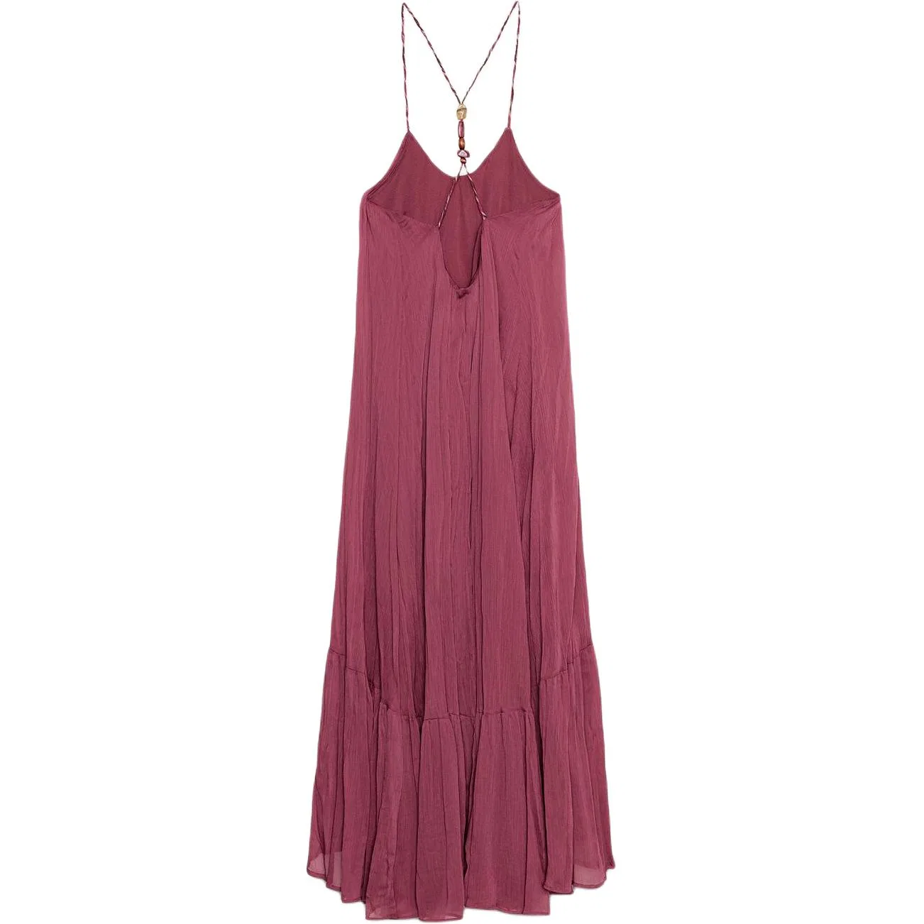 Женское платье-комбинация с длинной юбкой A-силуэта Light Red ZARA, Light Red — фото 3