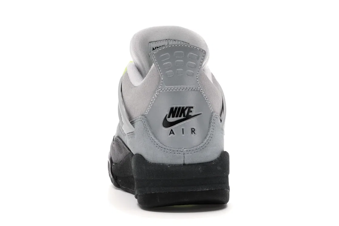 Детские кроссовки с сетчатыми вставками Jordan 4 Retro, Cool Grey/Volt-Wolf Grey-Anthracite — фото 4