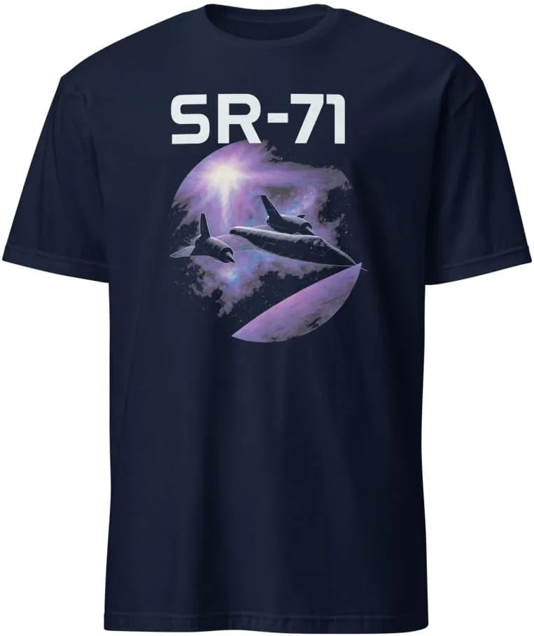 Мужская хлопковая футболка с принтом SR-71 Blackbird, Navy
