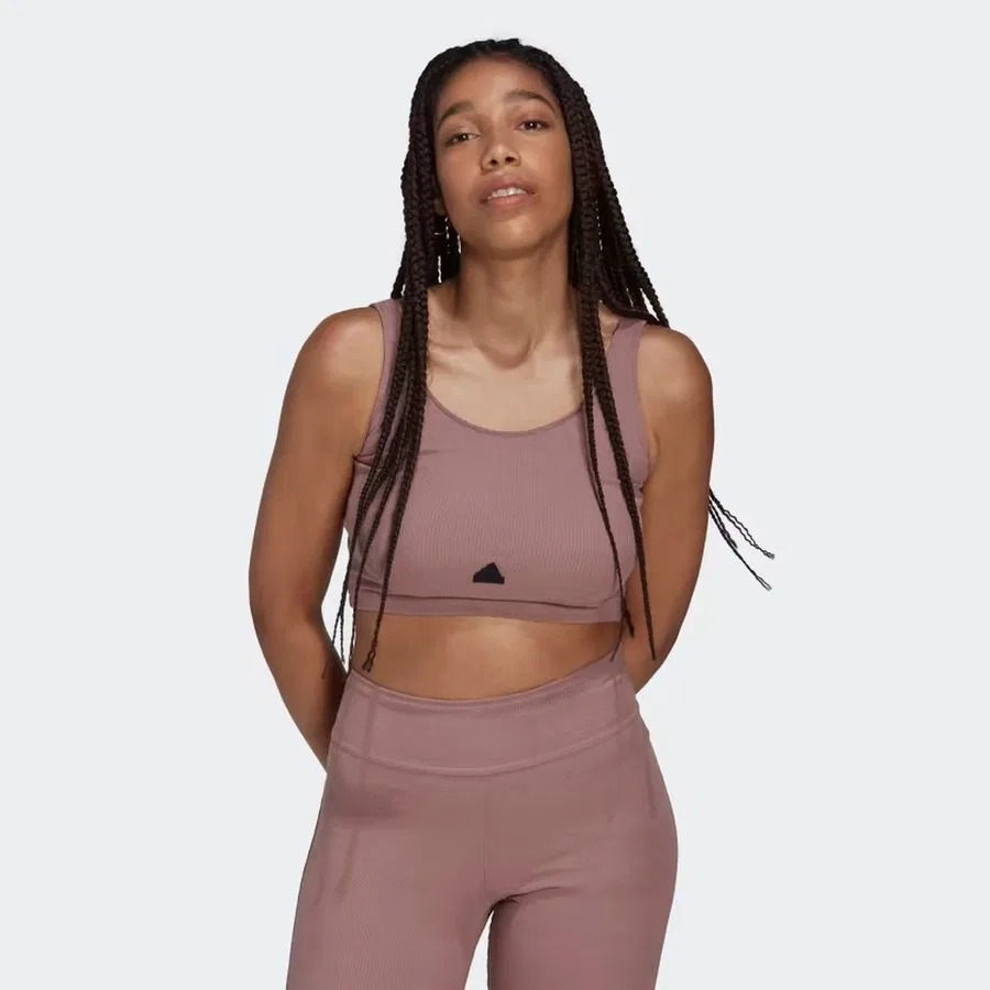 Спортивный топ с rib-текстурой adidas, Фиолетовый
