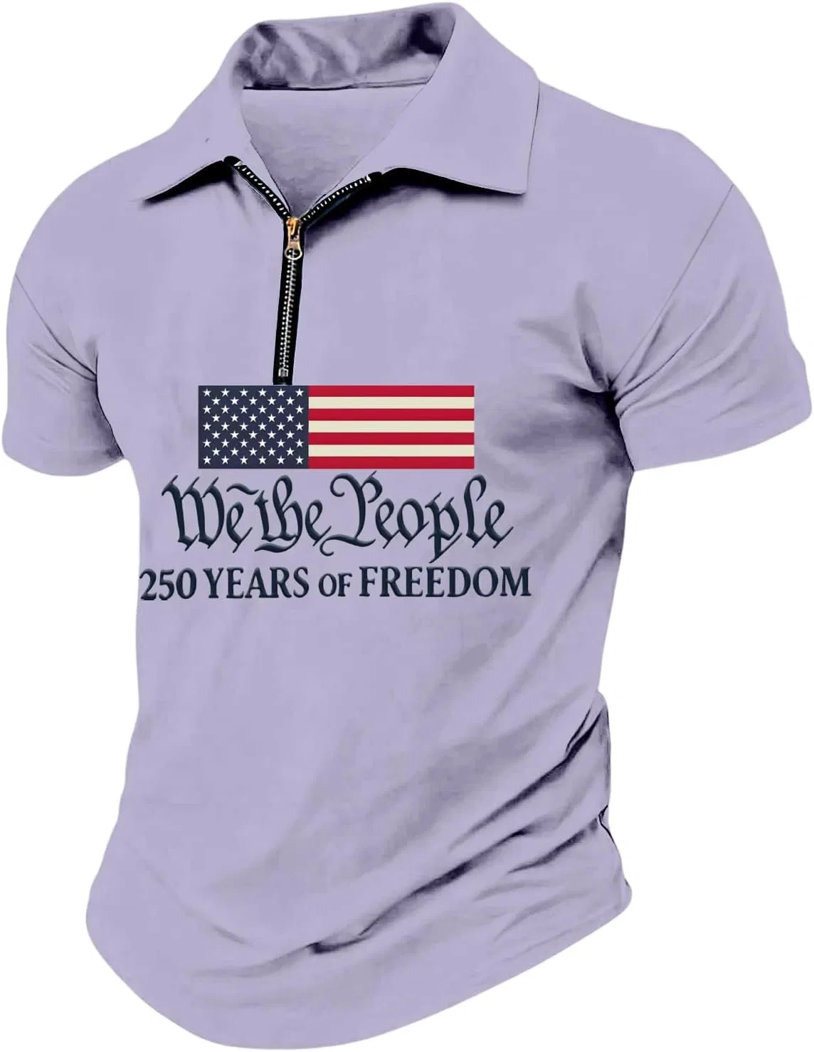 Мужская футболка-поло с полузастежкой-молнией 250th Anniversary, Purple