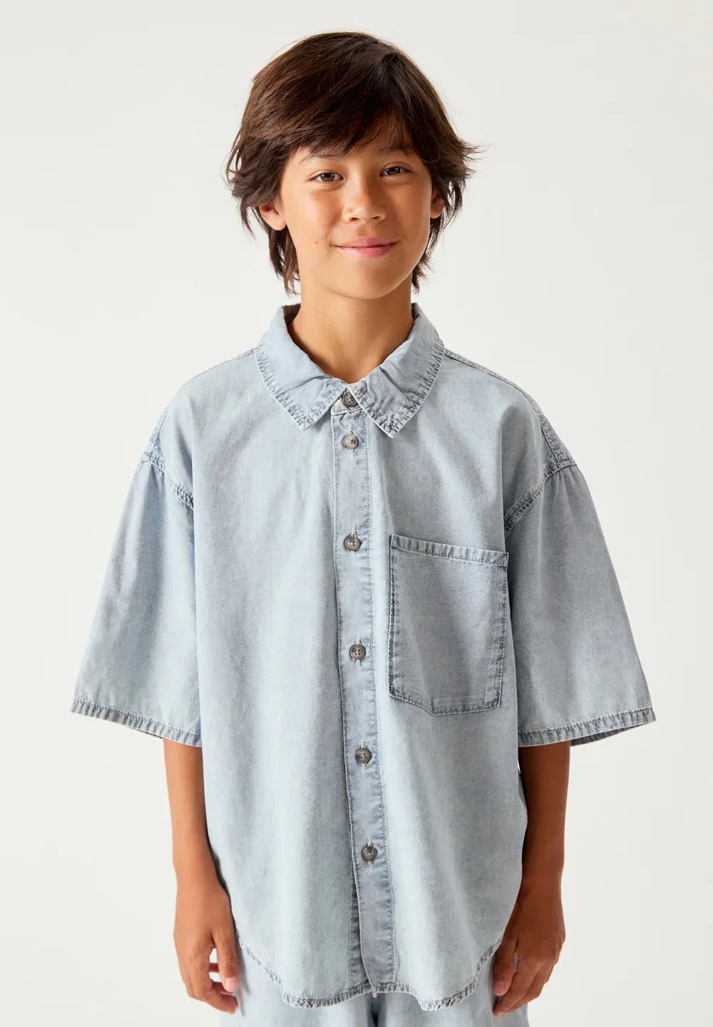 Сорочка enfant paybou унисекс - рубашка American Vintage, Blue Snow — фото 4