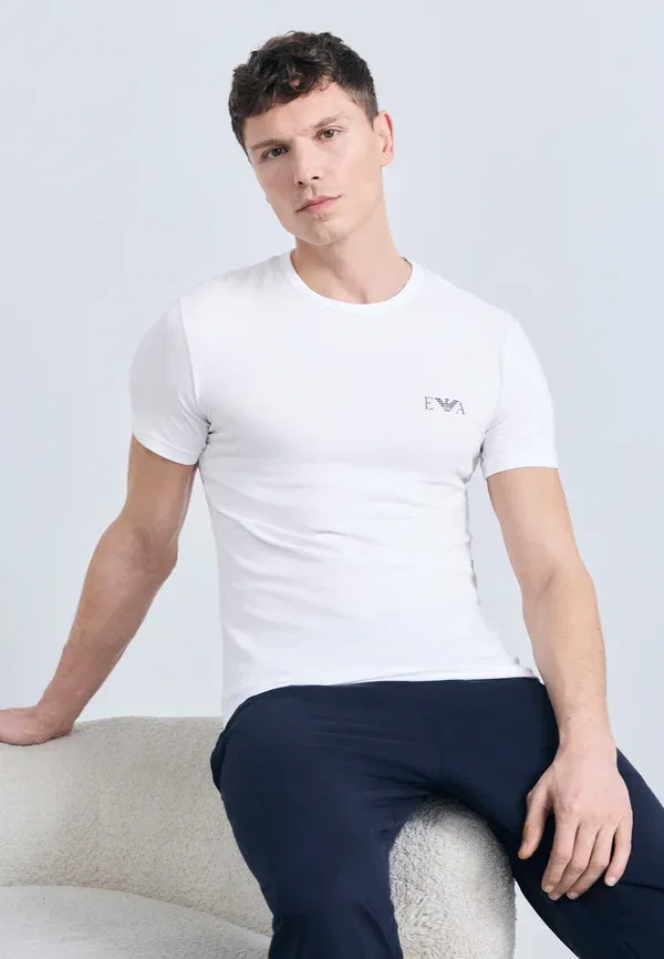 Комплект из двух маек с круглым вырезом Parte alta - нижнее белье Emporio Armani, белый — фото 3