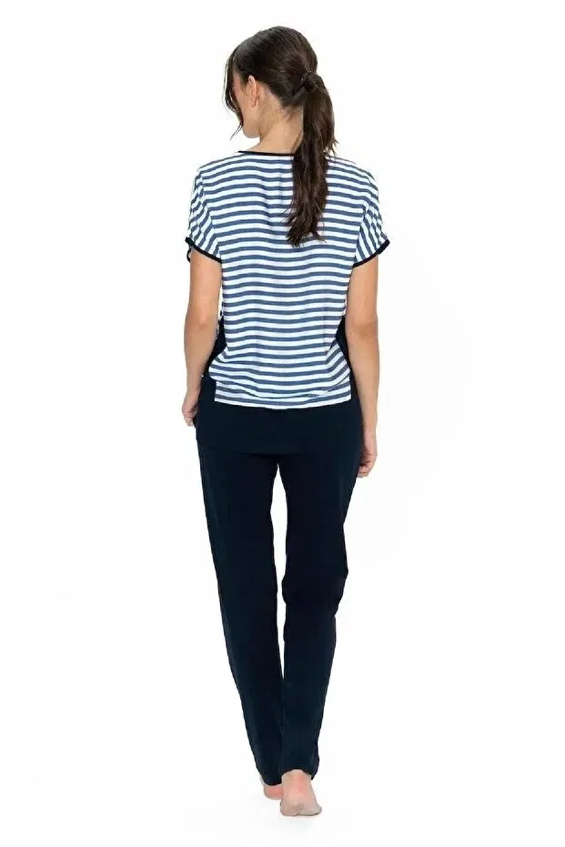 Женский пижамный комплект с коротким рукавом поло U.S. Polo Assn., Navy Blue — фото 4