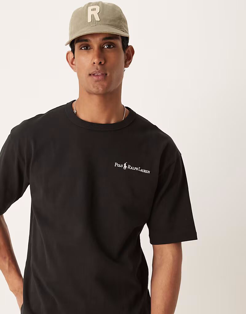 

Футболка Polo Ralph Lauren icon script logo, свободного кроя, черного цвета