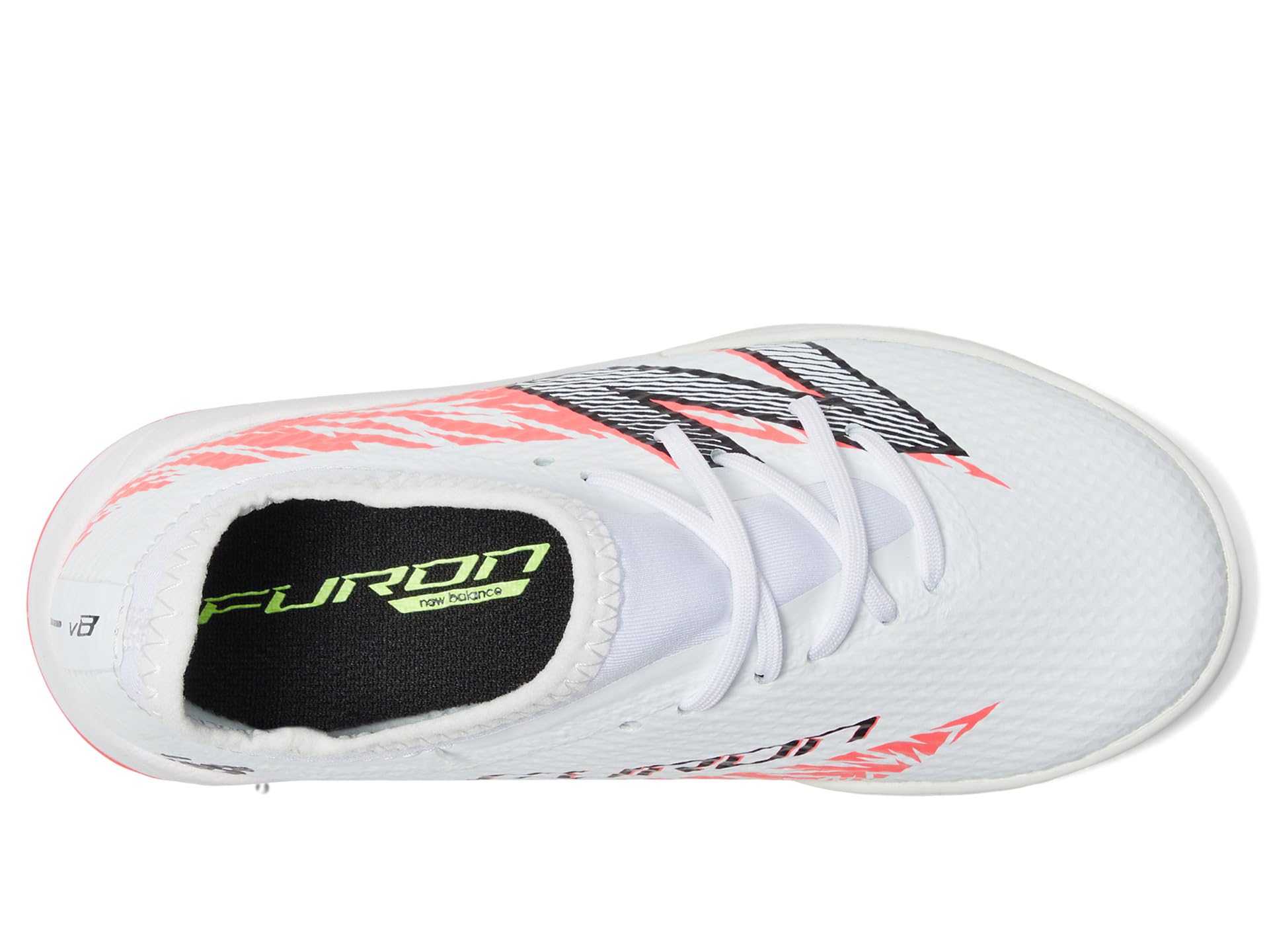Кроссовки New Balance Kids Furon Team TF V8, цвет White/Energy Red/Black — фото 2