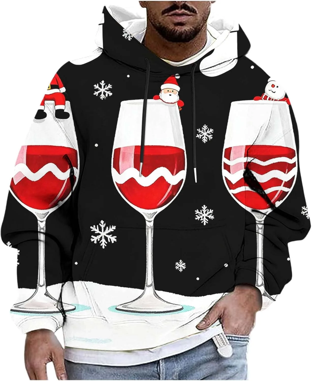 

Толстовка с принтом для мужчин, длинный рукав, праздничный дизайн