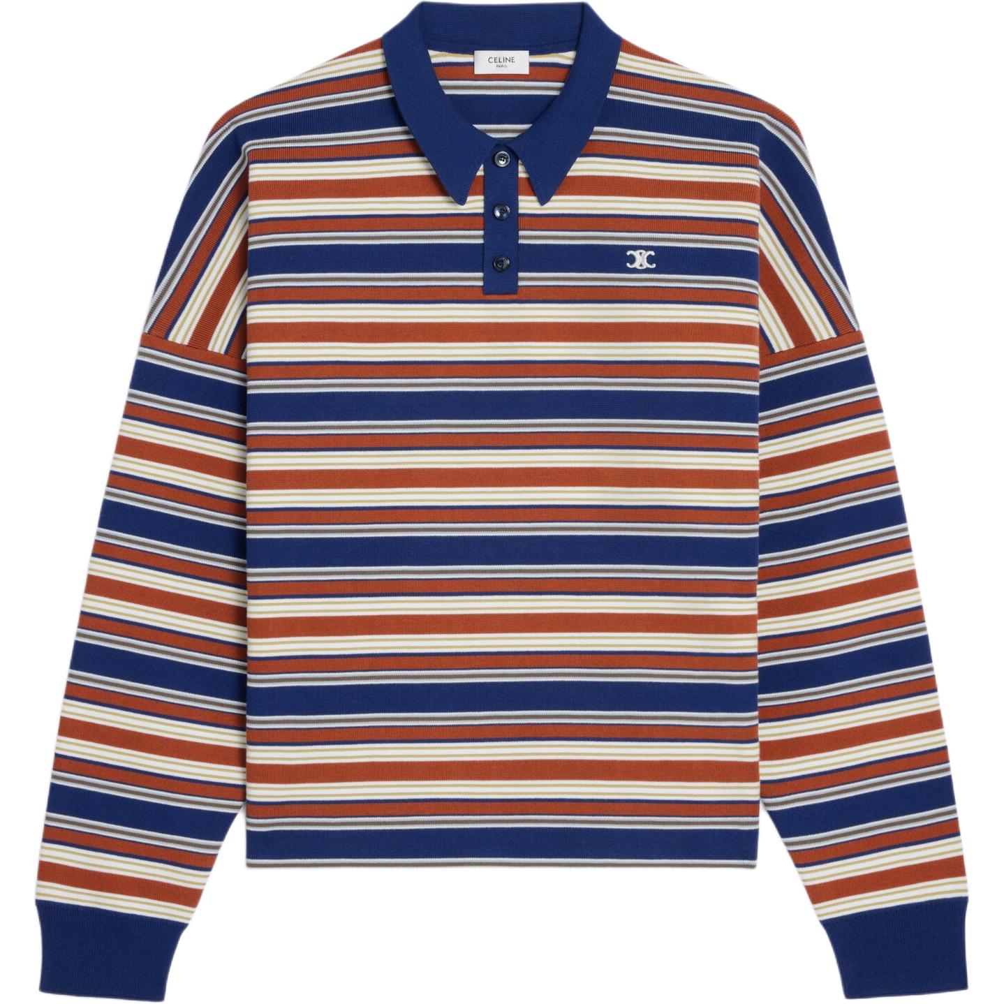 

Поло Triomphe в полоску свободного кроя CELINE, мультиколор