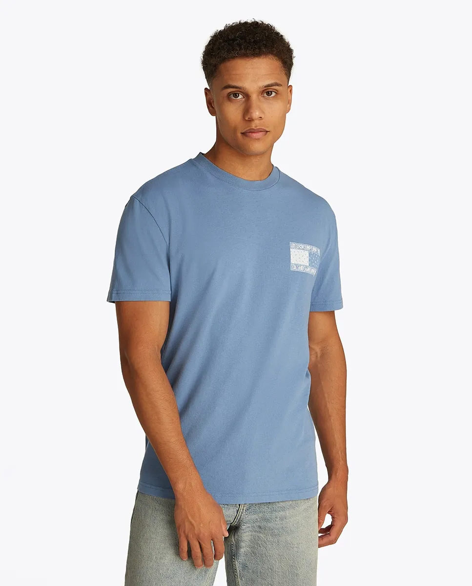 

Мужская футболка с принтом на спине и классическим кроем Tommy Jeans, синий