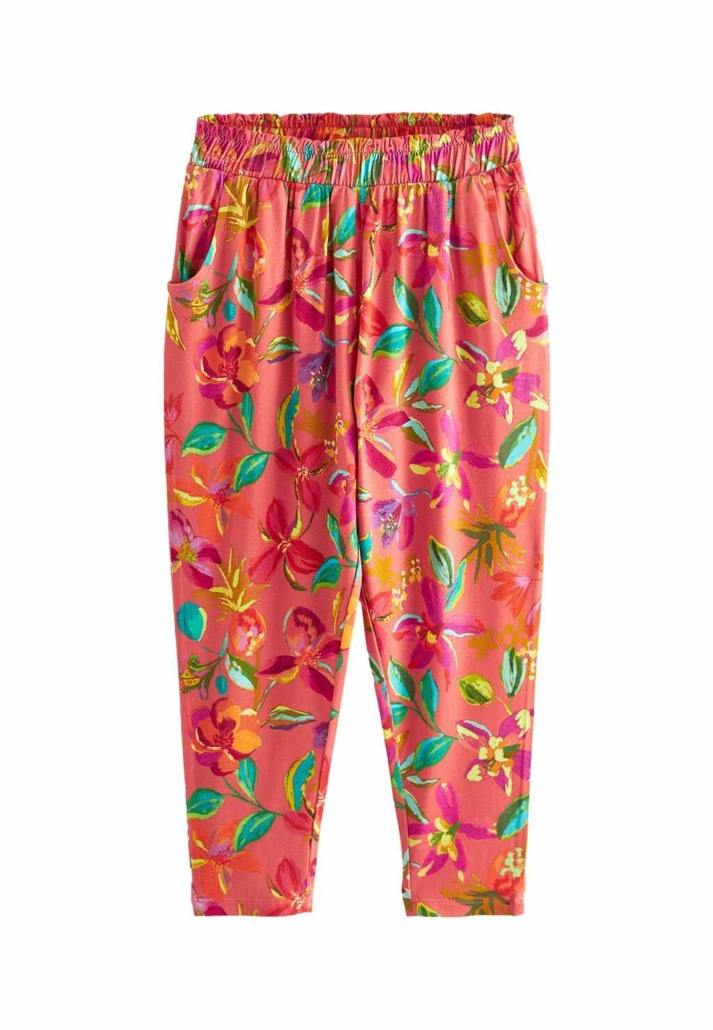 

Брюки REGULAR FIT Next, цвет rust orange pink tropical flower print
