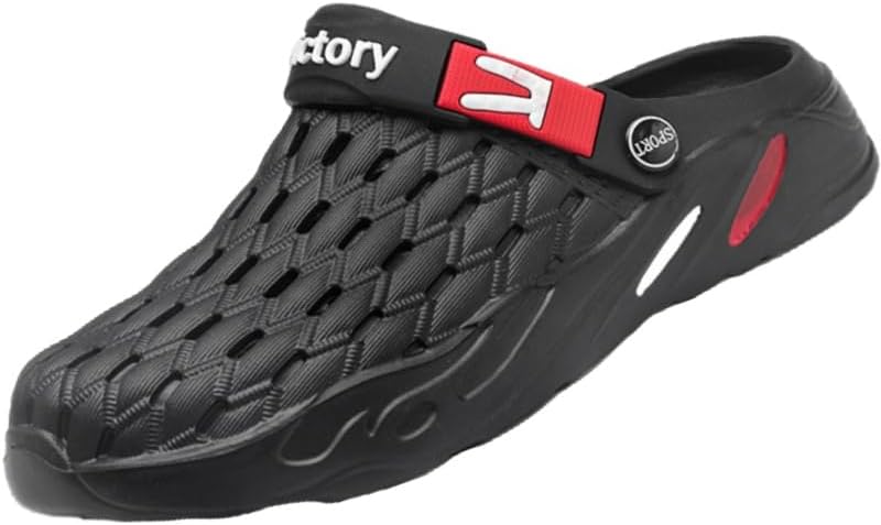 

Мужские сандалии больших размеров с сеткой, дышащие и противоскользящие - легкие синтетические для пляжа, бассейна или повседневной носки Clolinde, черный