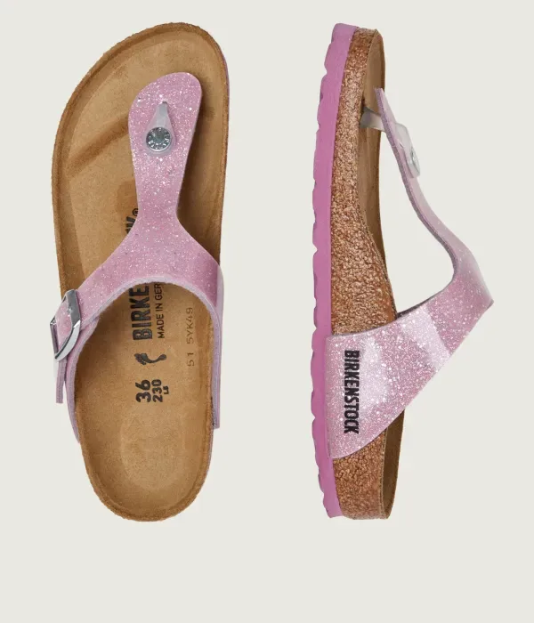 Детские кожаные шлепанцы Gizeh Kids BS narrow fit Birkenstock, лавандовый — фото 4